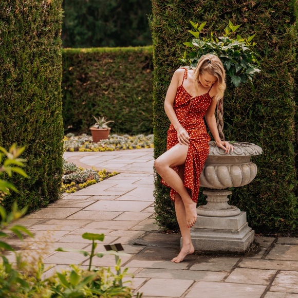 Red boho summer dress - Picture 3 of 6